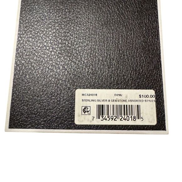 R.H Macy & Co Lab Created Sapphire in 18k over Sterling Silver Earrings - Picture 2 of 3